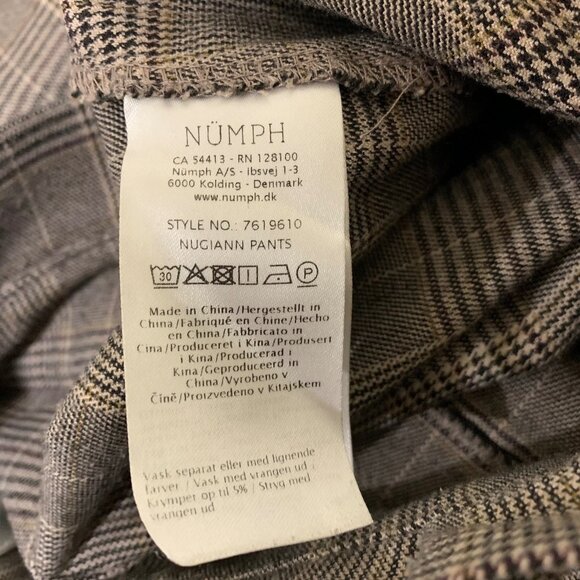 Numph Caviar Check Nugiann Pants Office Siren Career Size Medium - Picture 6 of 8